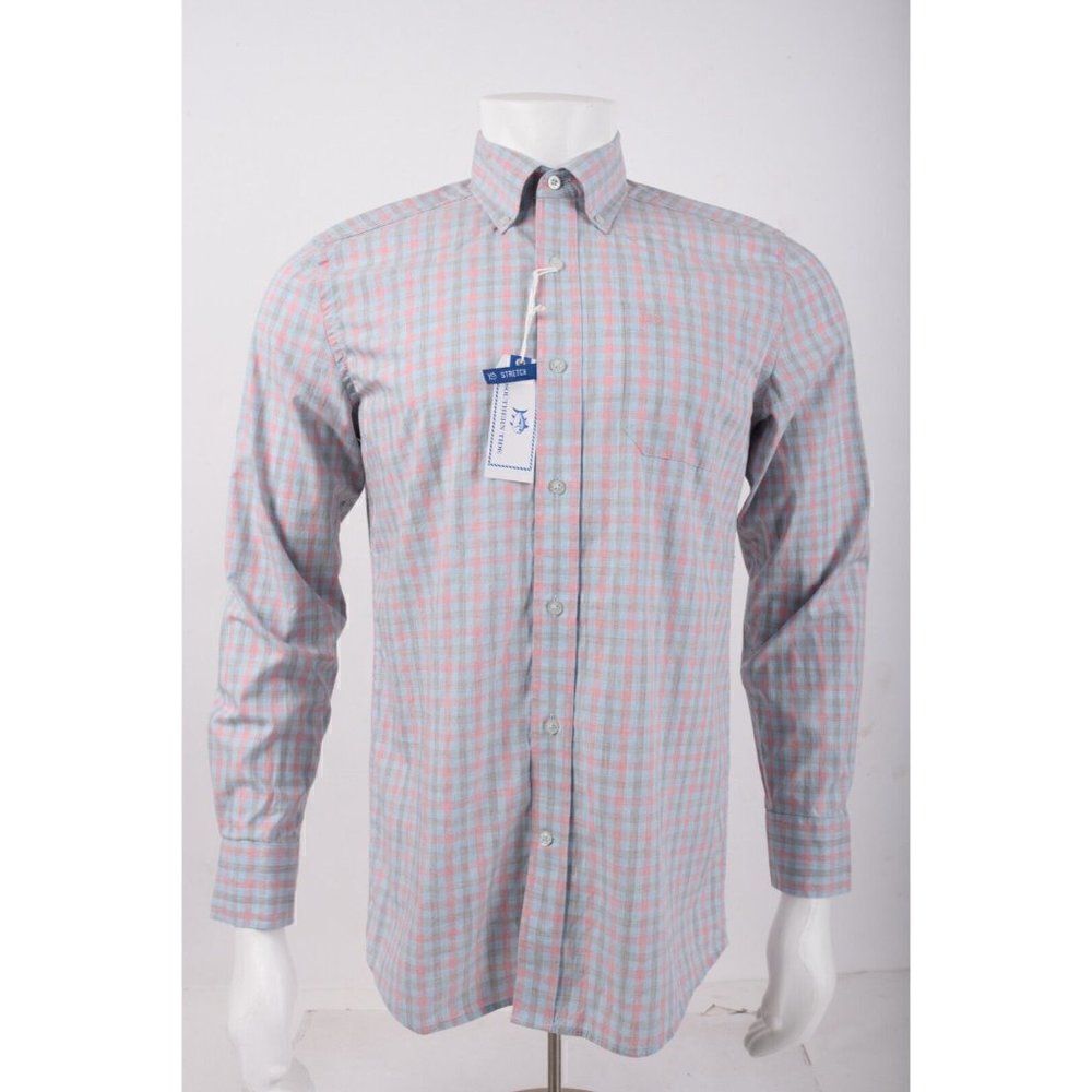 Southern Tide Mens Chatsworth Heather Button-Up Shirt S Blue Pink Check 8913 NWT